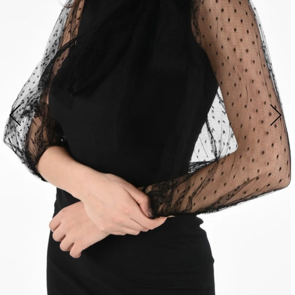 Red Valentino Mini Dress with Polka Dot Tulle Application - Picture 1 of 4